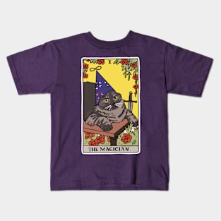 The magician tarot deck - funny tarot cat Kids T-Shirt